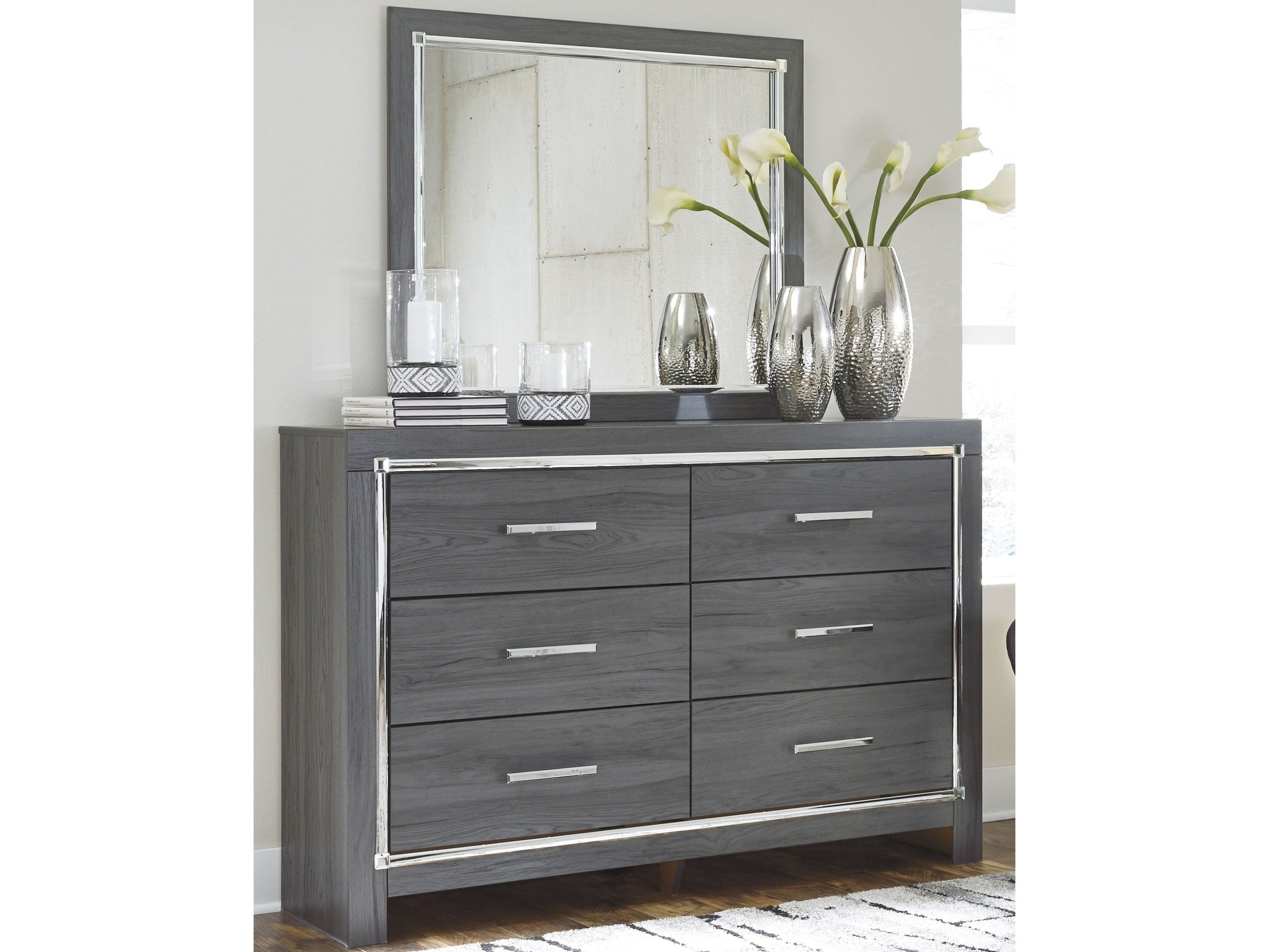 Lodanna Gray Dresser and Mirror