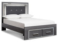 Lodanna Gray Full Panel Bed with 2 Storage Drawers