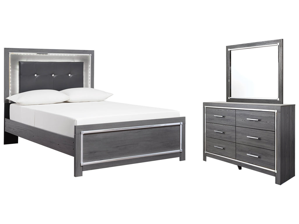 Lodanna Gray Full Panel Bedroom Set with Dresser and Mirror