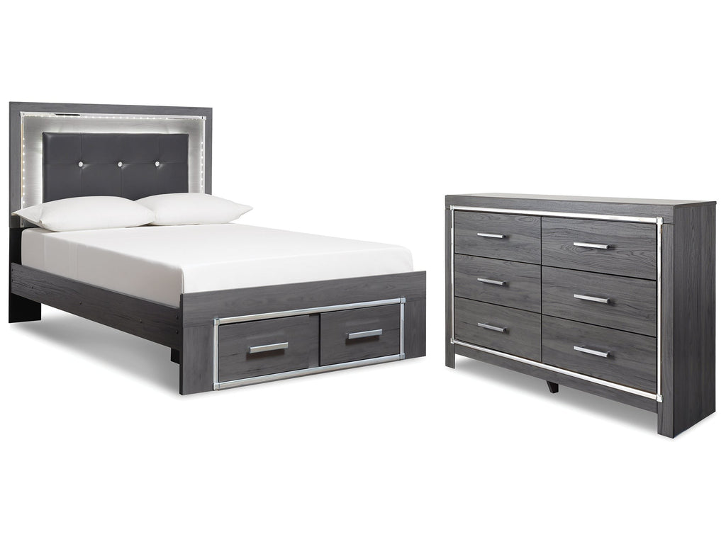 Lodanna Gray Full Panel Storage Bedroom Set with Dresser