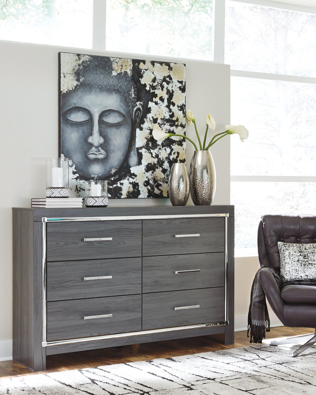 Lodanna Gray Full Panel Storage Bedroom Set with Dresser