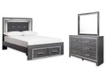 Lodanna Gray Full Storage Bedroom Set with Dresser and Mirror