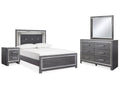 Lodanna Full Upholstered Panel Bedroom Set, Gray