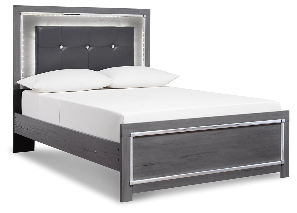 Lodanna Full Upholstered Panel Bedroom Set, Gray