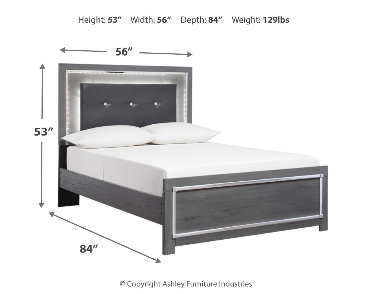 Lodanna Full Upholstered Panel Bedroom Set, Gray