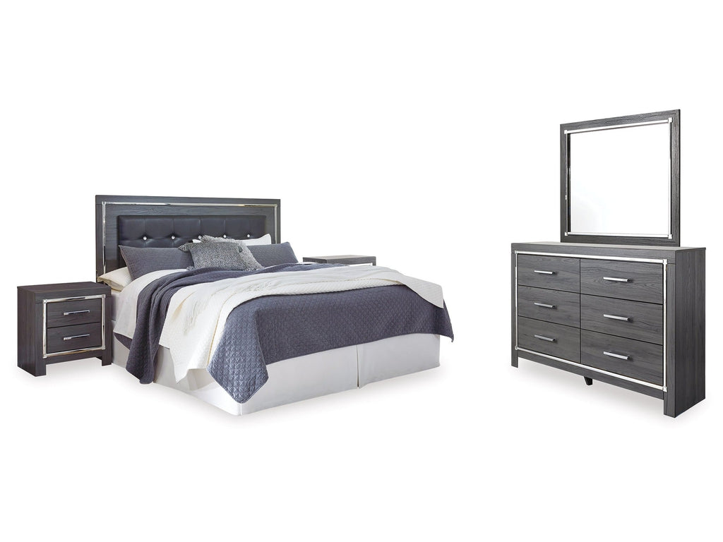 Lodanna King/Cal King Panel Headboard, Dresser, Mirror and 2 Nightstands, Gray