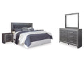 Lodanna King/Cal King Panel Headboard, Dresser, Mirror and 2 Nightstands, Gray