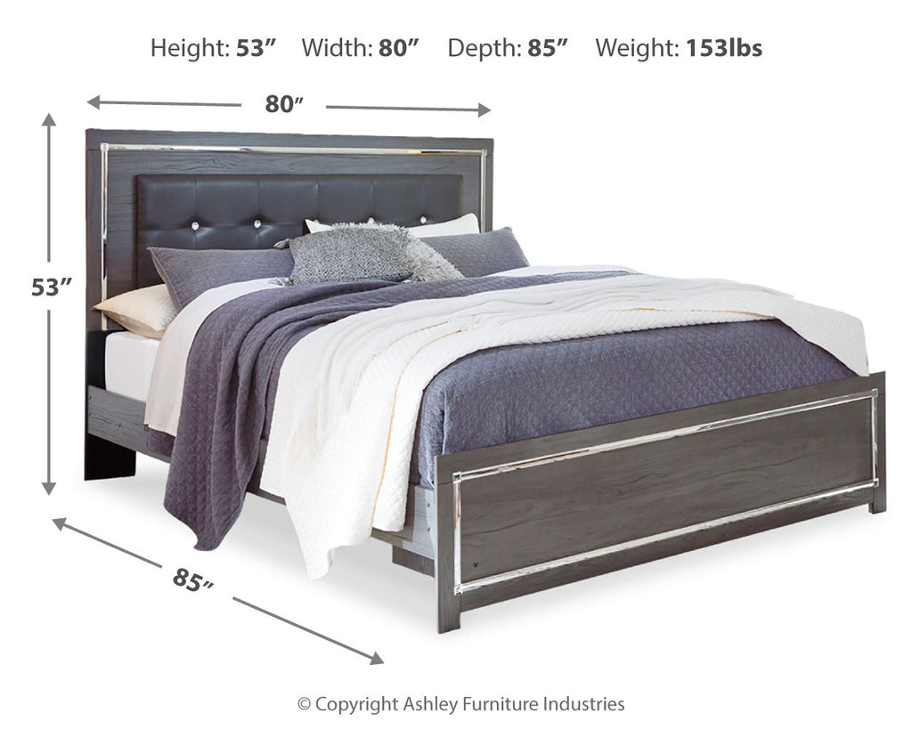 Lodanna King Panel Bedroom Set, Gray