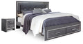 Lodanna Gray King Storage Bed and Nightstand