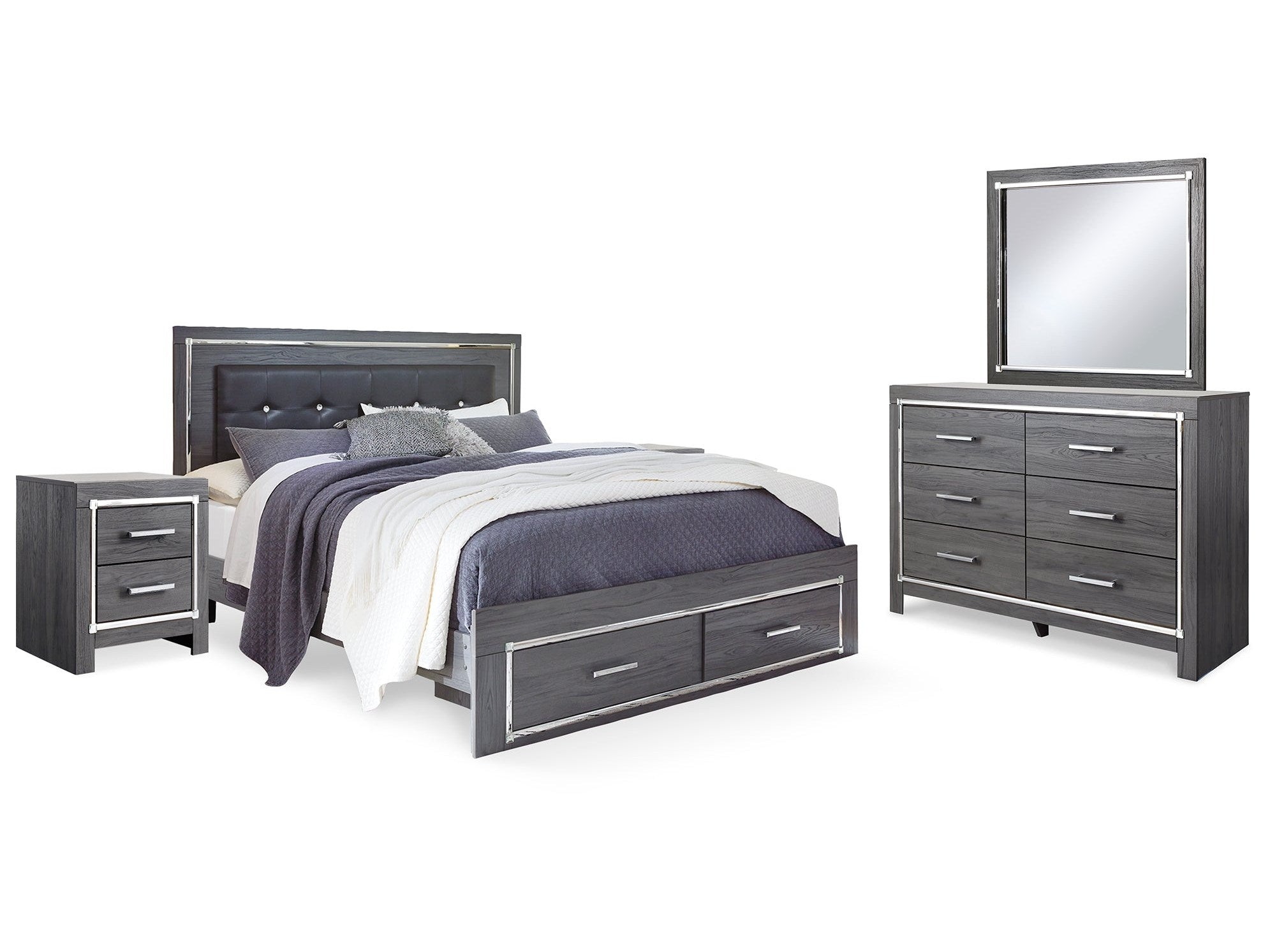 Lodanna King Storage Bedroom Set, Gray