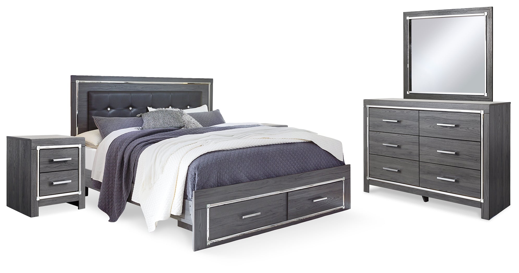 Lodanna King Storage Bedroom Set, Gray