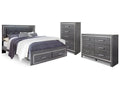 Lodanna Gray King Storage Bedroom Set with Dresser and Chest