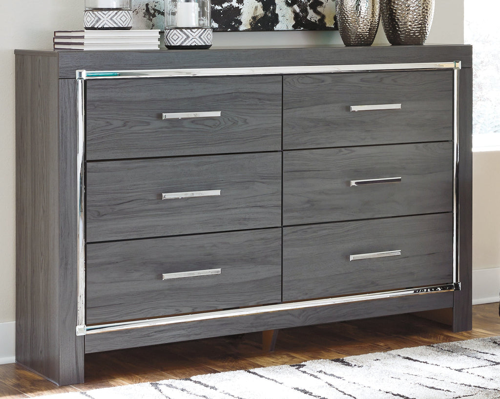 Lodanna King Upholstered Panel Bedroom Set, Gray