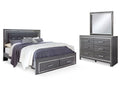 Lodanna King Upholstered Storage Bedroom Set, Gray