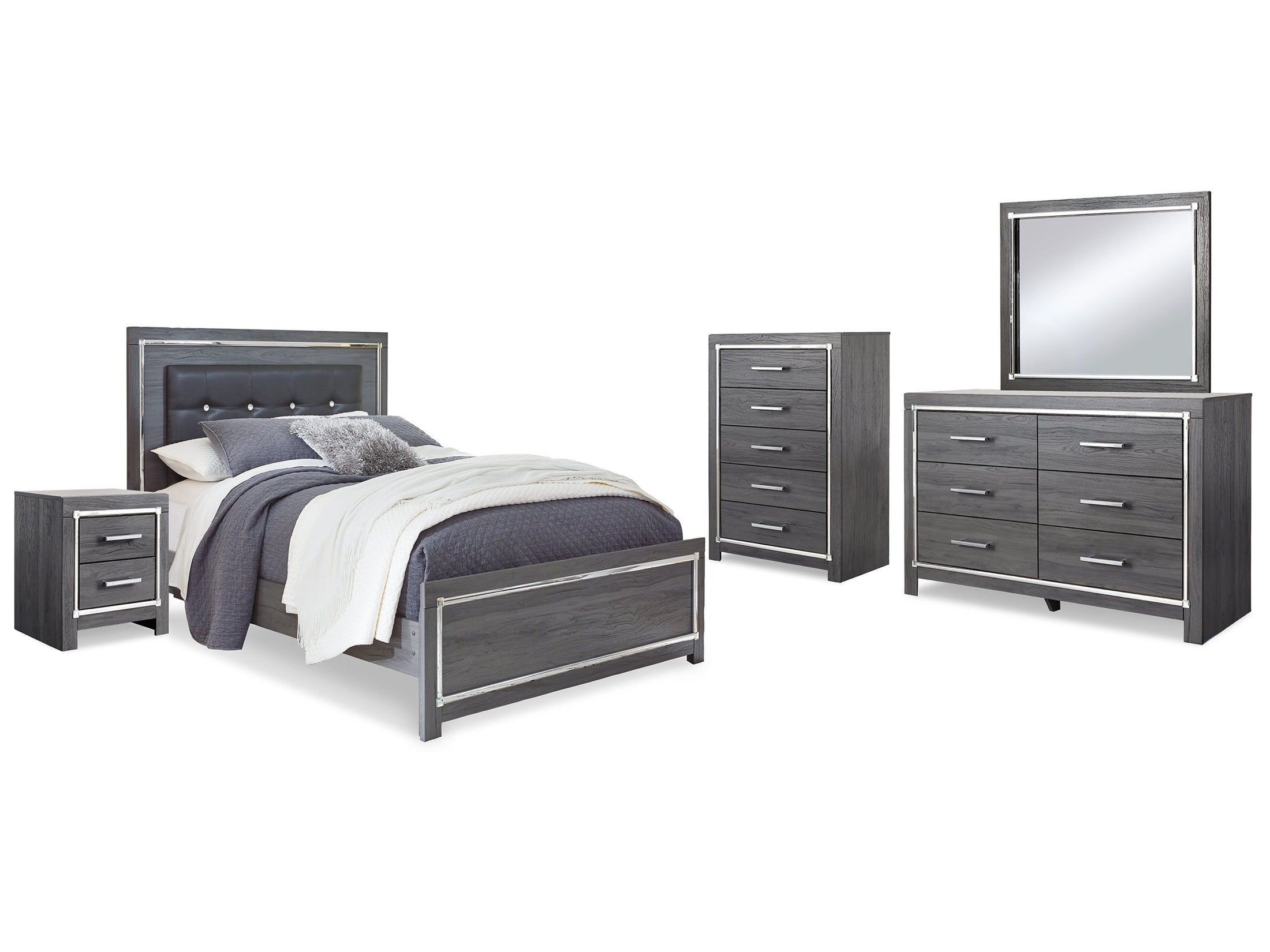 Lodanna Queen Panel Bedroom Set, Gray