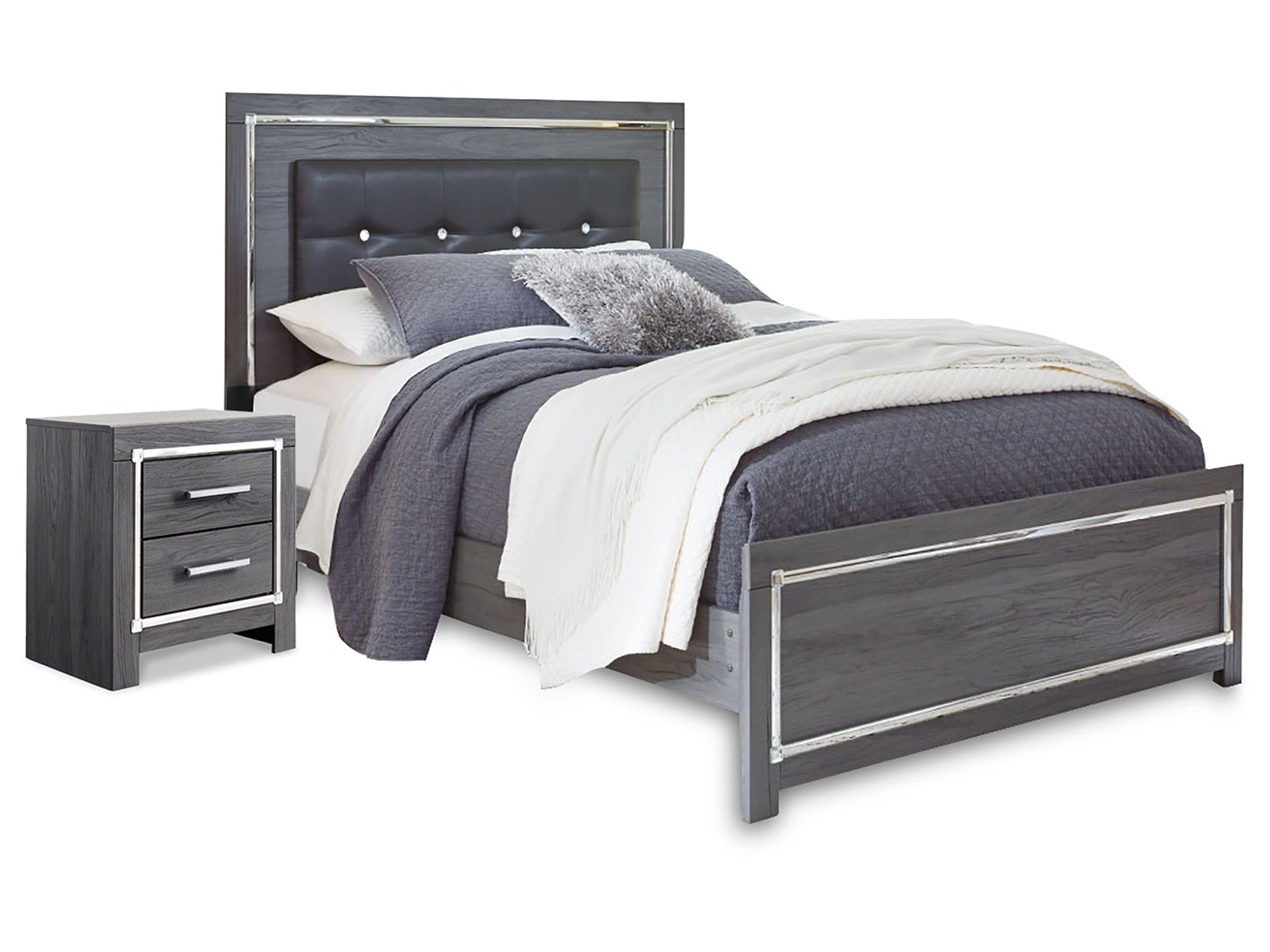 Lodanna Gray Queen Panel Bedroom Set with Nightstand