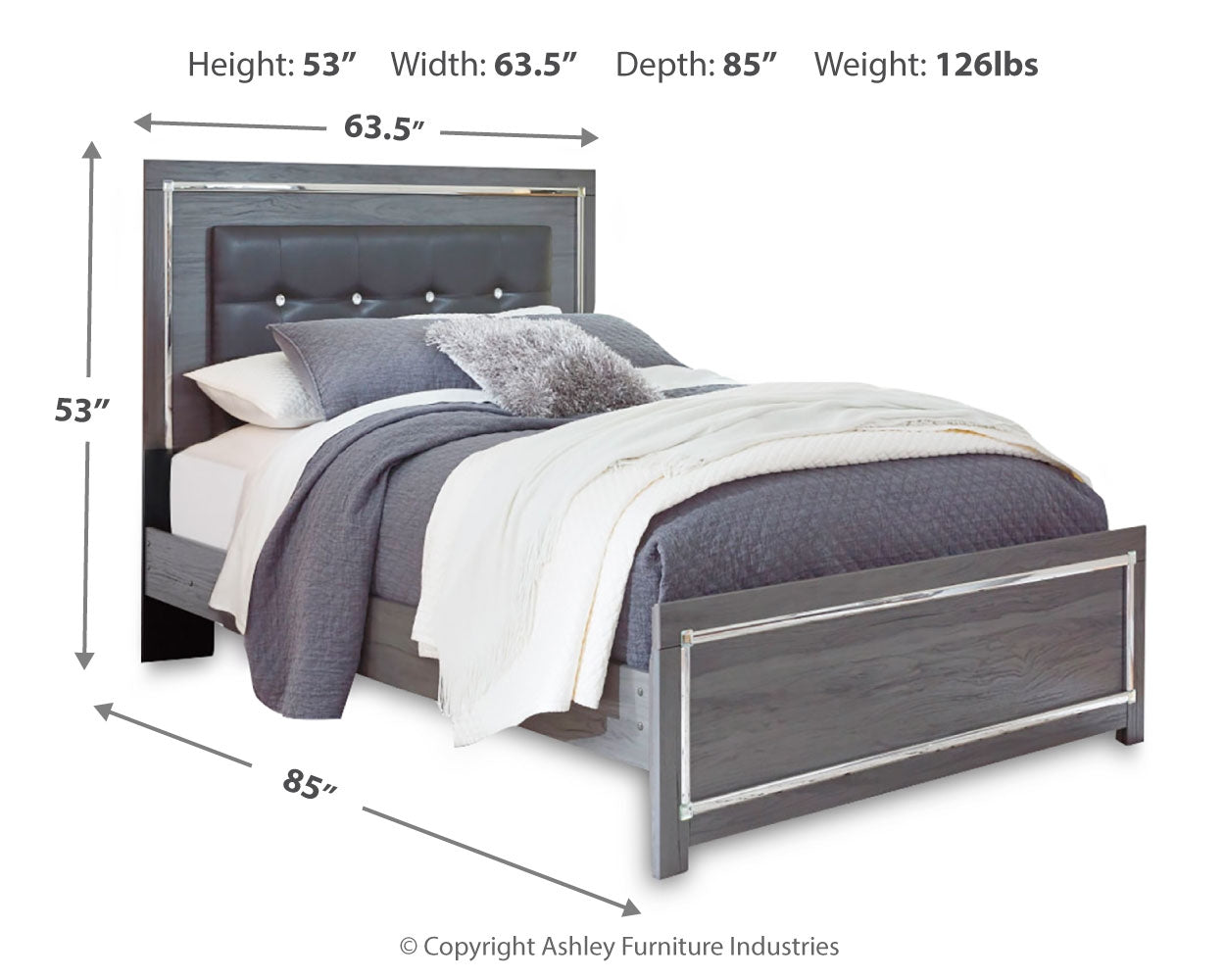 Lodanna Gray Queen Panel Bedroom Set with Nightstand