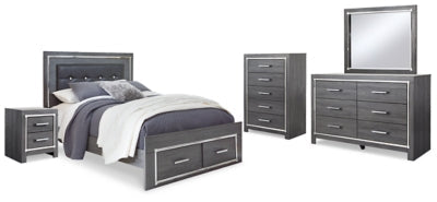 Lodanna Queen Panel Storage Bedroom Set, Gray