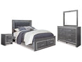 Lodanna Queen Panel Storage Bedroom Set, Gray