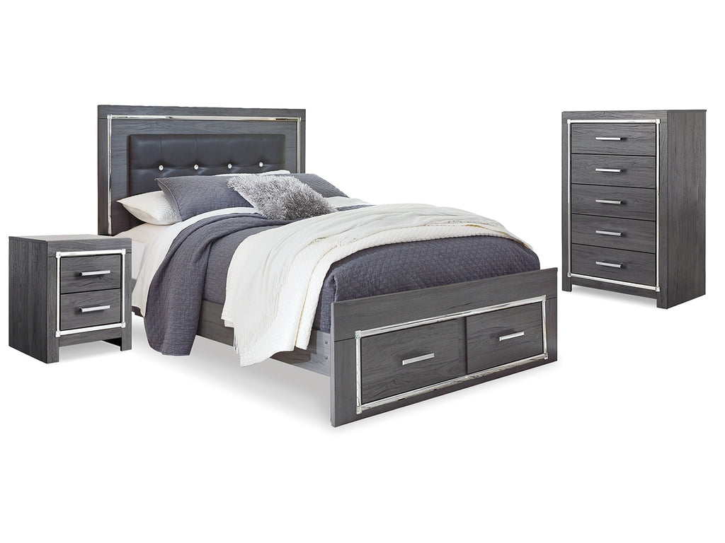 Lodanna Gray Queen Storage Bedroom Set with Chest and Nightstand