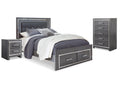 Lodanna Gray Queen Storage Bedroom Set with Chest and Nightstand