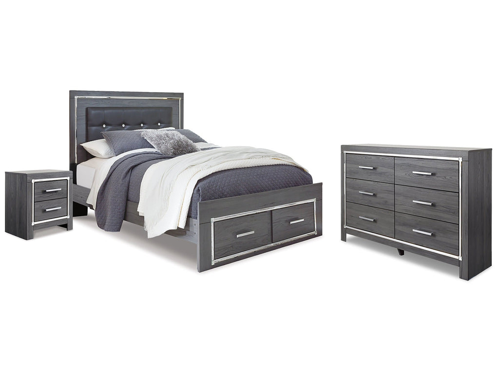 Lodanna Gray Queen Storage Bedroom Set with Dresser and Nightstand