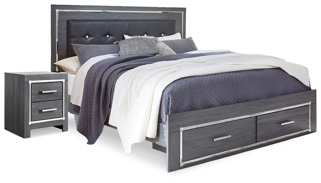 Lodanna Gray Queen Storage Bedroom Set with Nightstand