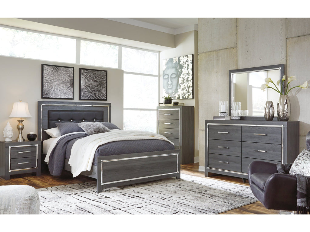 Lodanna Queen Upholstered Panel Bedroom Set, Gray