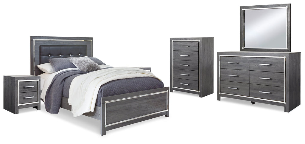 Lodanna Queen Upholstered Panel Bedroom Set, Gray