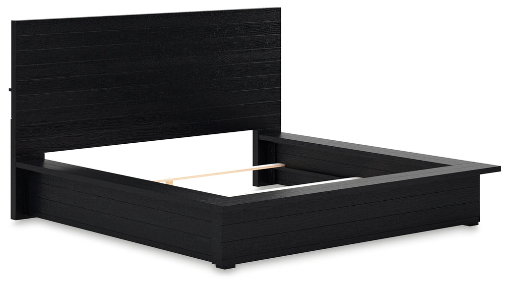 Londer Black King Panel Bed