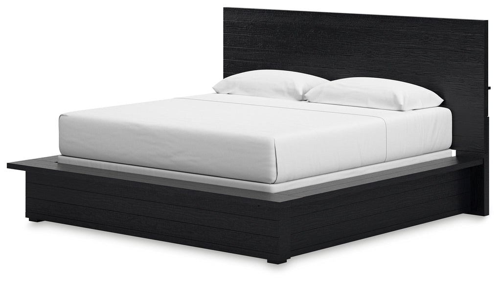 Londer Black King Panel Bed