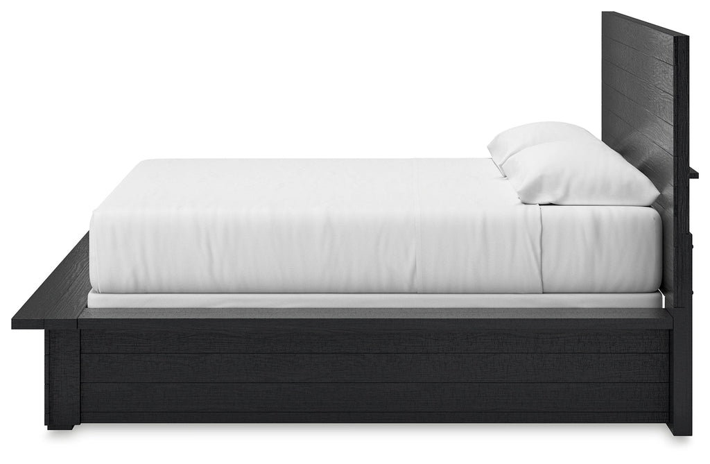 Londer Black King Panel Bed