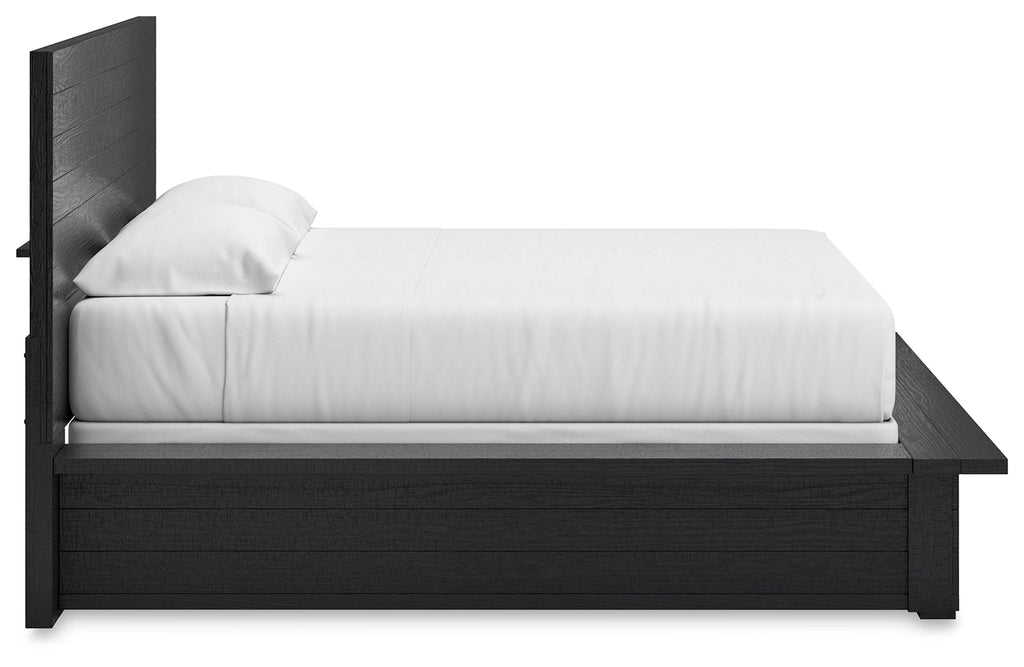Londer Black King Panel Bed