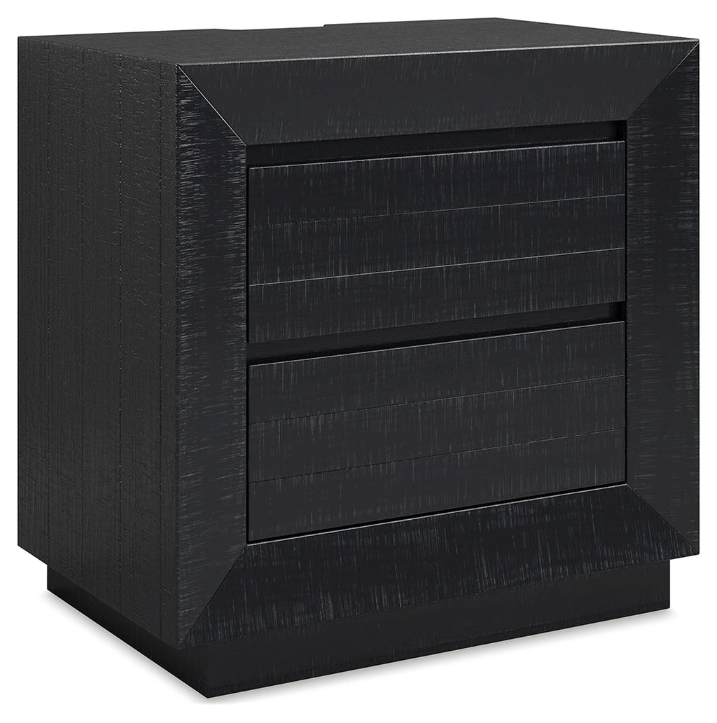 Londer Black Two Drawer Nighstand