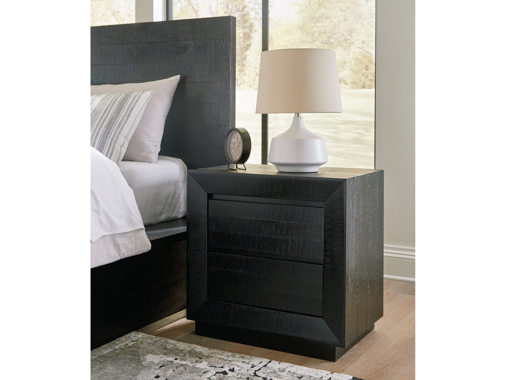 Londer Black Two Drawer Nighstand