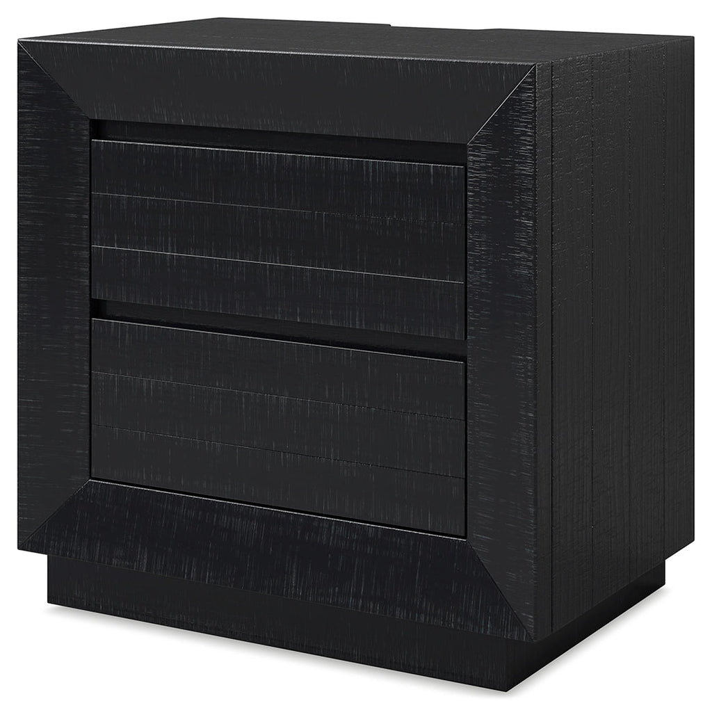 Londer Black Two Drawer Nighstand