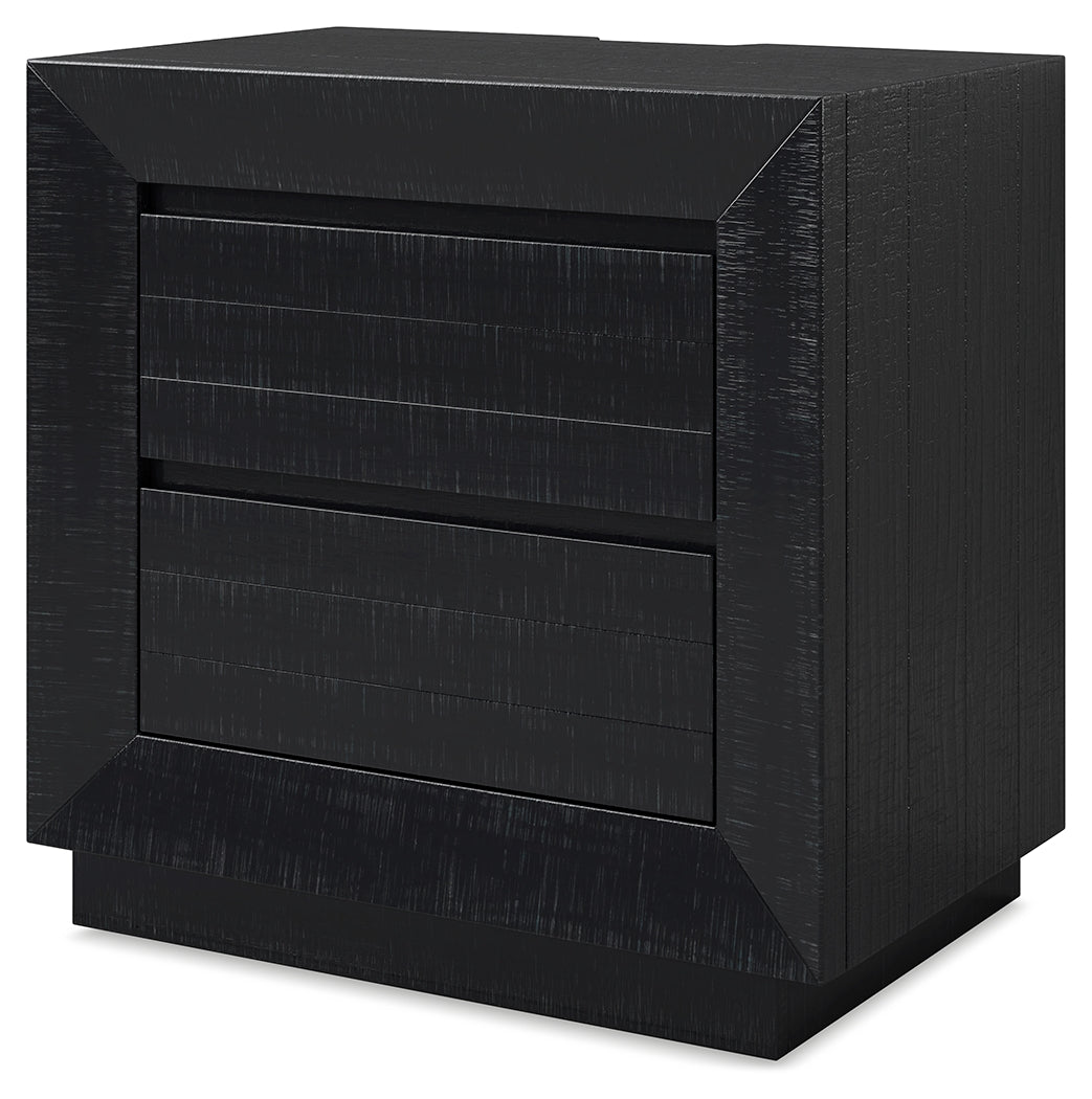 Londer Black Two Drawer Nighstand