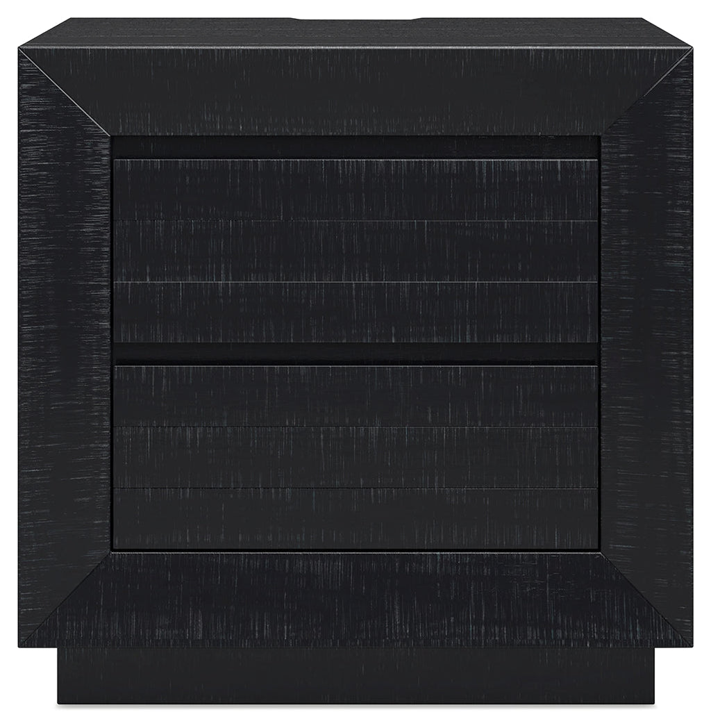 Londer Black Two Drawer Nighstand