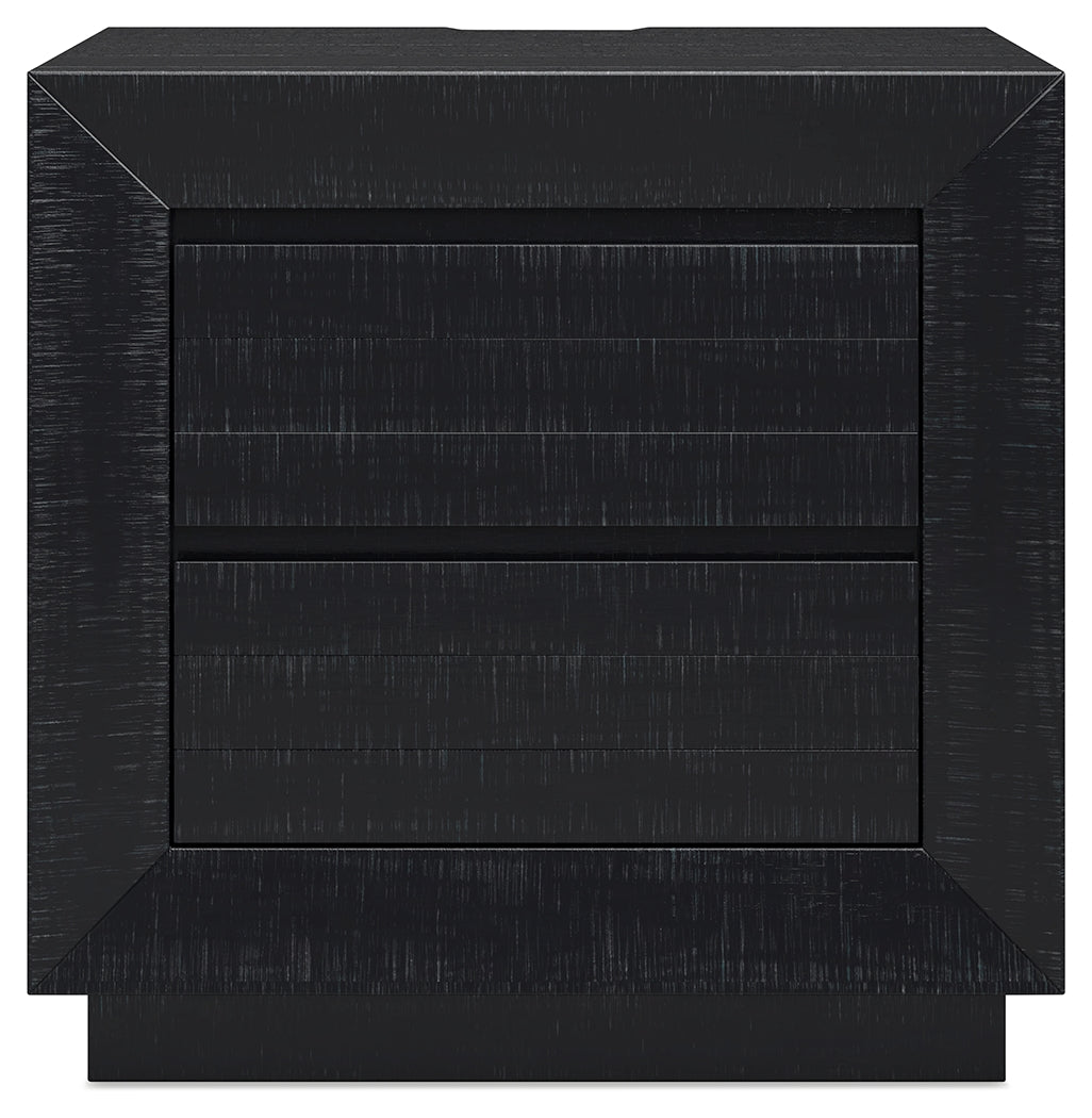 Londer Black Two Drawer Nighstand