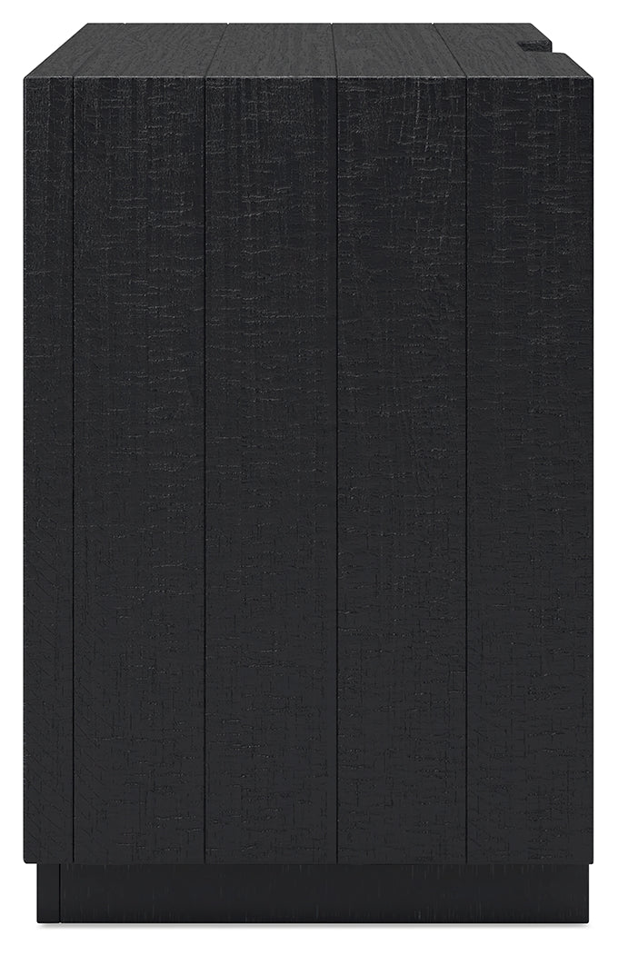Londer Black Two Drawer Nighstand