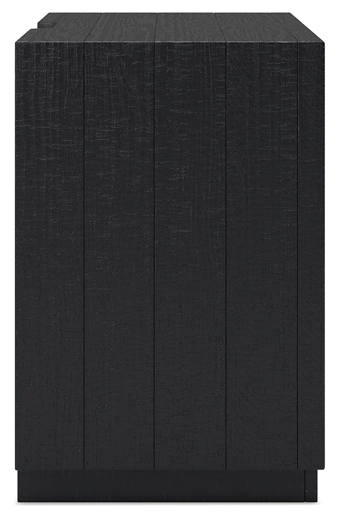 Londer Black Two Drawer Nighstand
