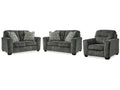 Lonoke Gunmetal 2 Loveseats & Chair