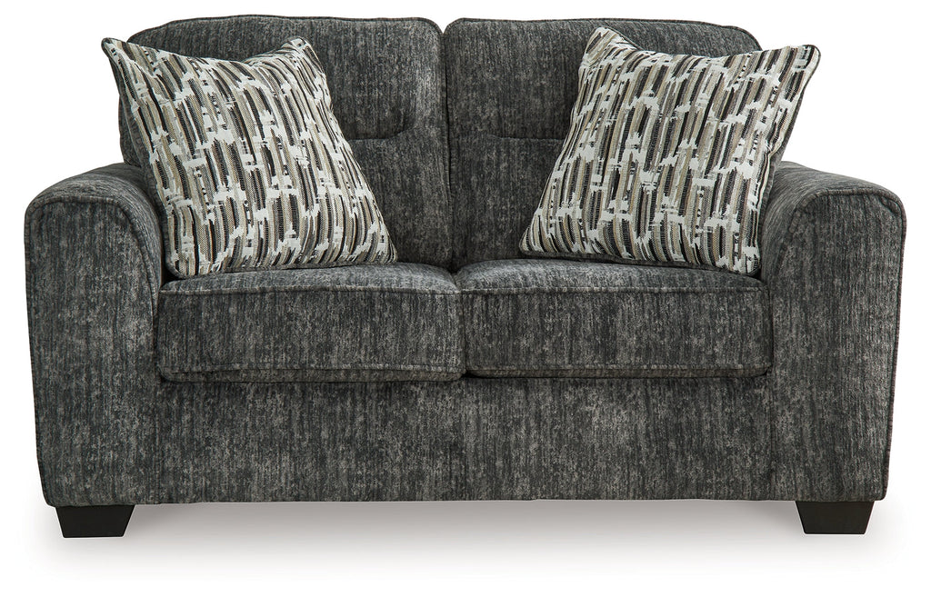 Lonoke Gunmetal 2 Loveseats & Oversized Chair & Ottoman