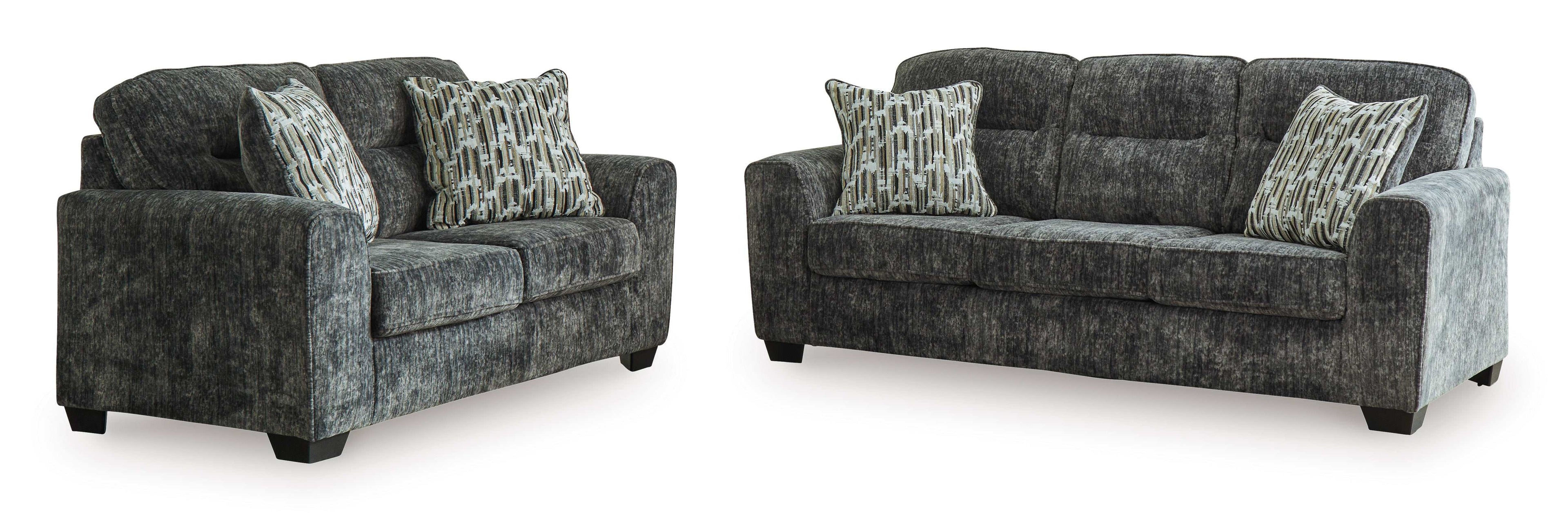 Lonoke Gunmetal Living Room Set / 2pc