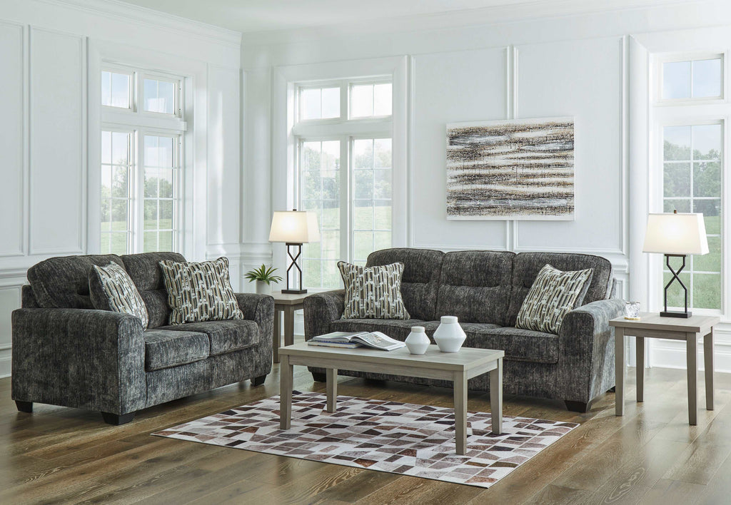 Lonoke Gunmetal Living Room Set / 2pc
