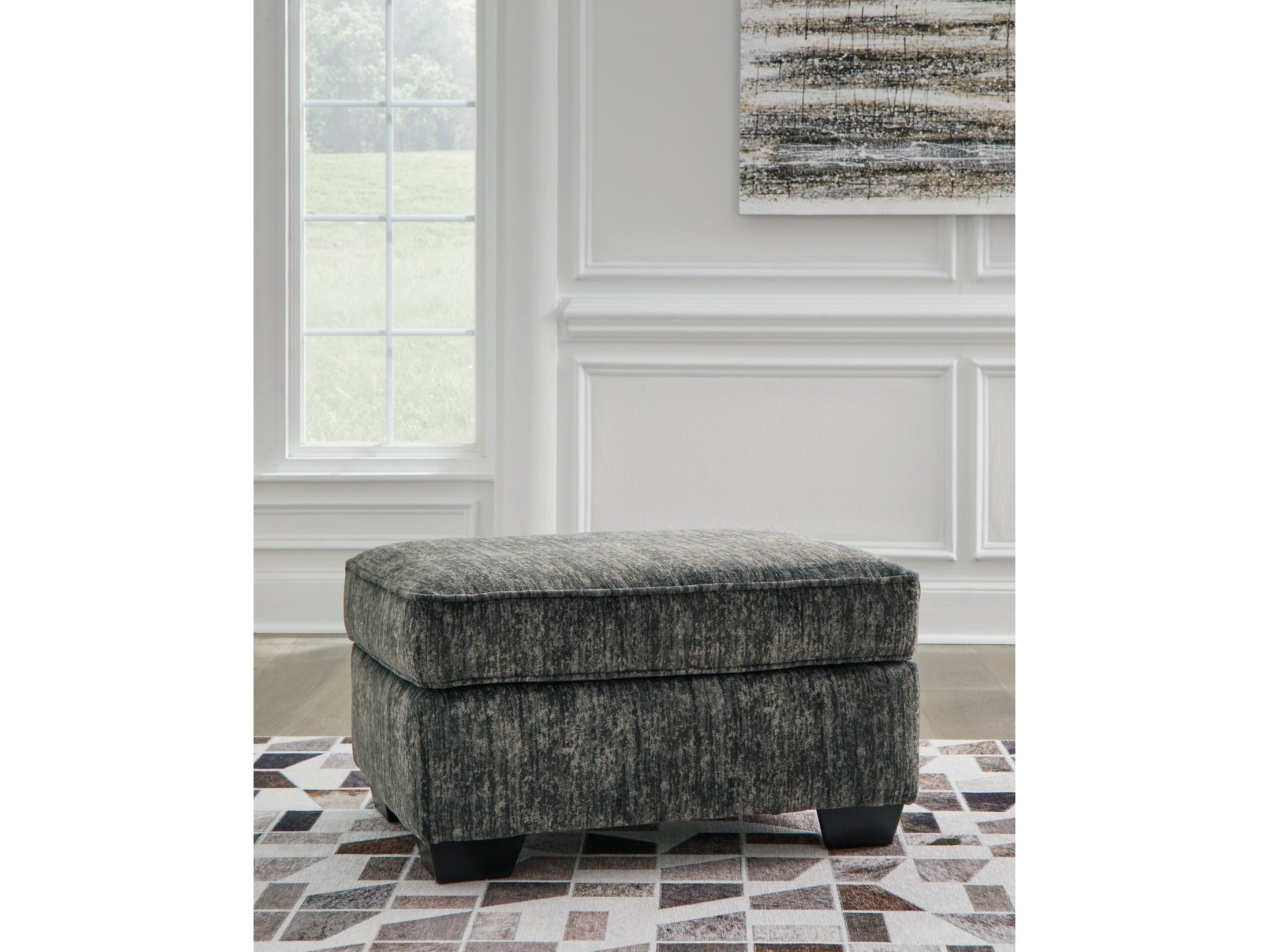 Lonoke Gunmetal Ottoman