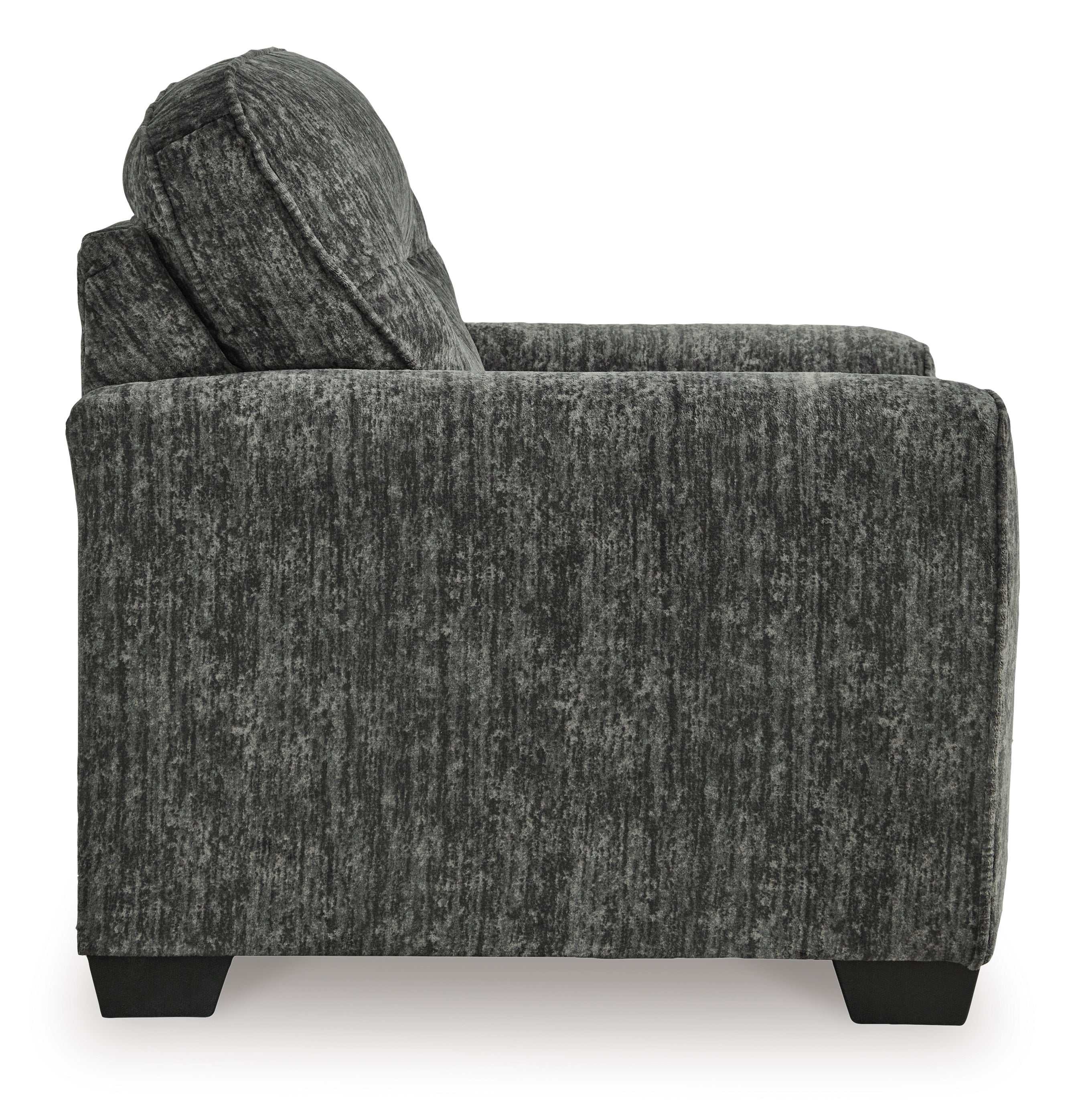 Lonoke Gunmetal Oversized Chair & Ottoman