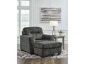 Lonoke Gunmetal Oversized Chair & Ottoman
