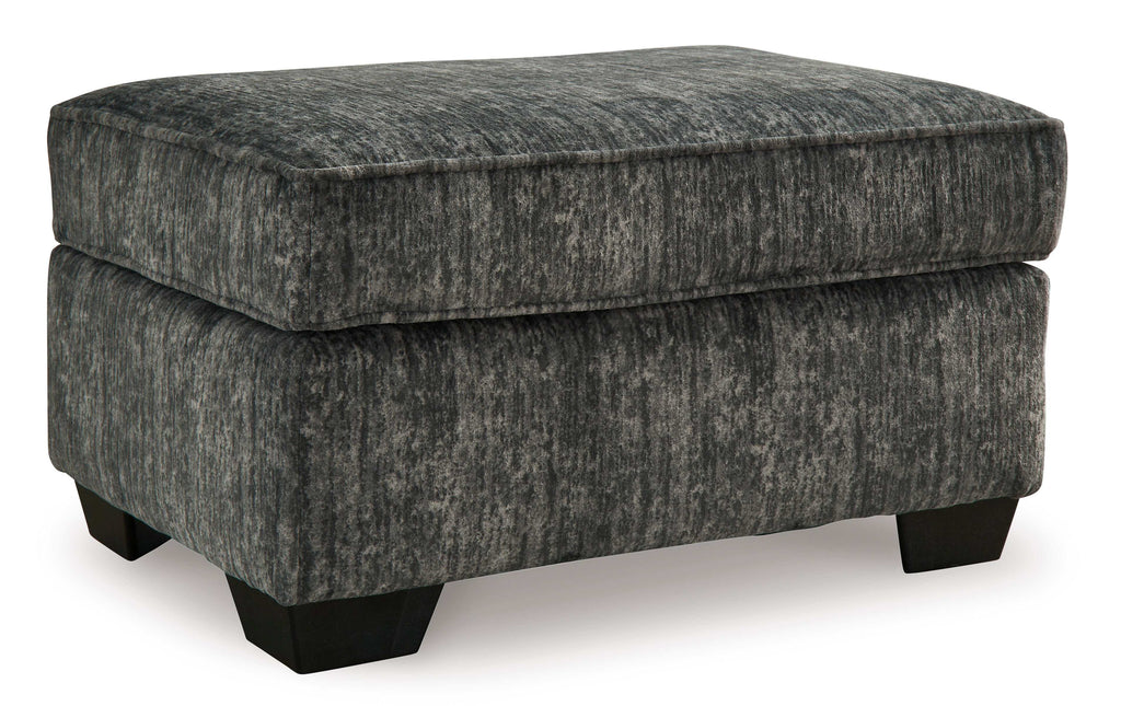 Lonoke Gunmetal Oversized Chair & Ottoman