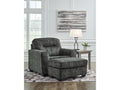 Lonoke Gunmetal Oversized Chair and Ottoman